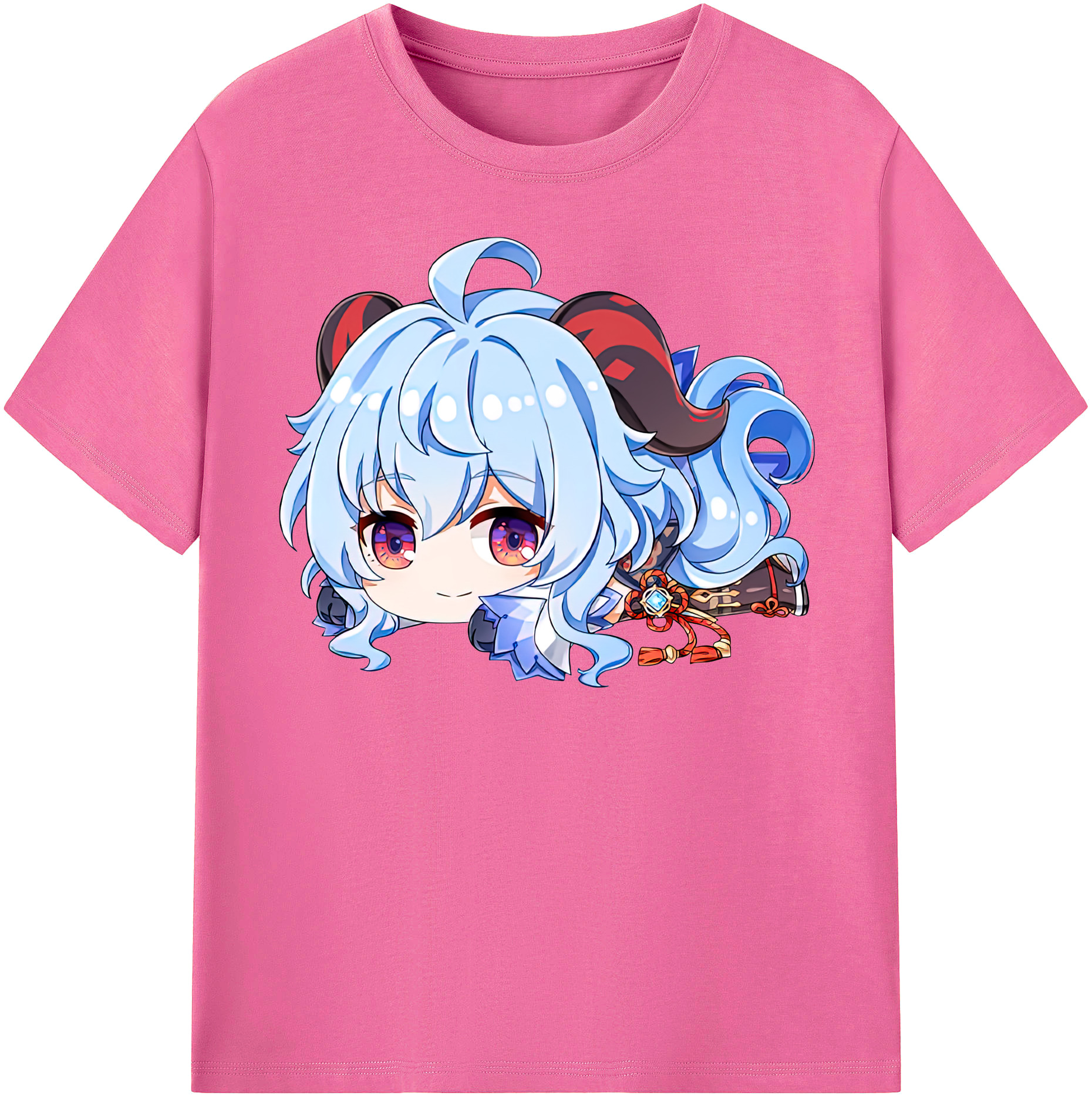 げんし神 甘雨 かんう genshin Ganyu レディースカジュアルプリントTシャツ（綿100％）